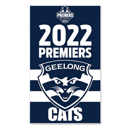 Geelong Cats AFL Premiers 2022 Supporters Cape Wall Flag 90 x 150cm