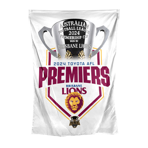 Brisbane Lions AFL 2024 Premiers Wall Flag 100 by 70cms! P1! In Stock