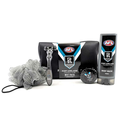 Port Adelaide Power AFL Toiletries Gift Bag! Bag Body Wash Razor Soap Loofah