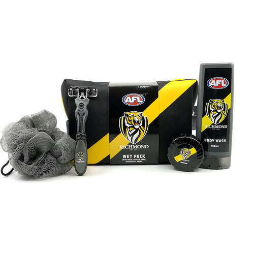 Richmond Tigers AFL Toiletries Gift Bag! Bag Body Wash Razor Soap Loofah