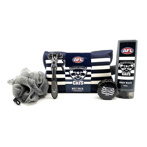 Geelong Cats AFL Toiletries Gift Bag! Bag Body Wash Razor Soap Loofah