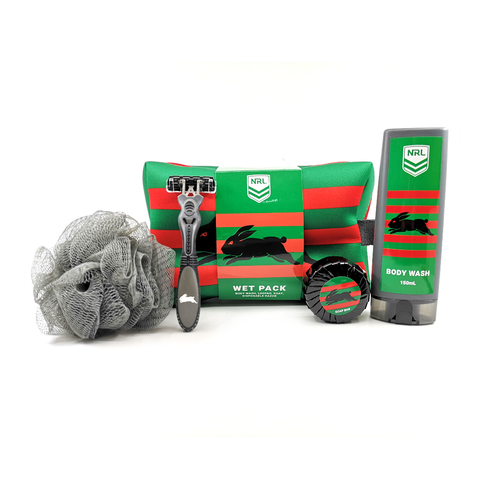 South Sydney Rabbitohs NRL Toiletries Gift Bag! Bag Body Wash Razor Soap Loofah