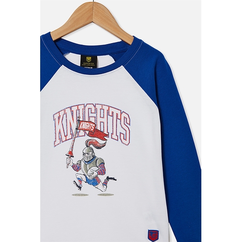 Newcastle Knights NRL 2021 Cotton On Raglan LS Top Kids Sizes 1yrs-10yrs!