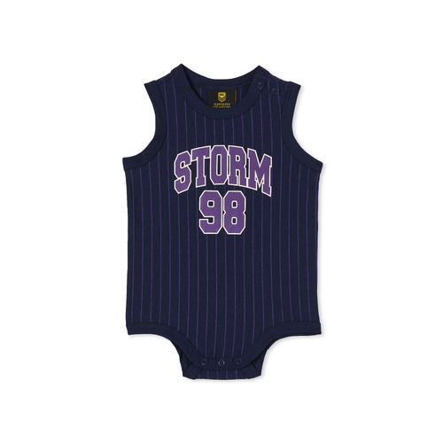 Melbourne Storm NRL Hanson Baby Romper Suit Toddlers 6 months -18 months!