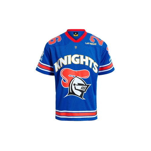 Newcastle Knights NRL 2026 Las Vegas Gridiron Mesh Jersey Sizes S-4XL!