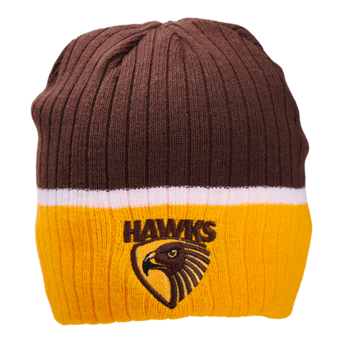 Hawthorn Hawks AFL Burley Sekem Boundary Rib Beanie! BNWT's!