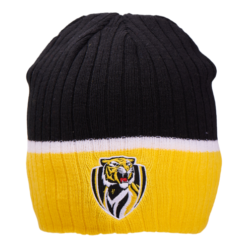 Richmond Tigers AFL Burley Sekem Boundary Rib Beanie! BNWT's!