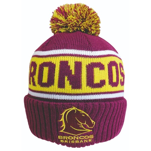 Brisbane Broncos NRL Burley Sekem Striker Beanie! BNWT's