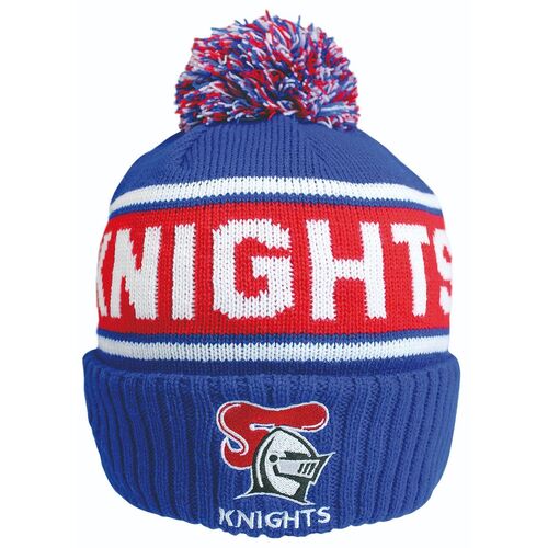 Newcastle Knights NRL Embroidered Striker Pom Pom Beanie!