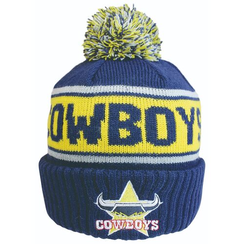 North Queensland Cowboys NRL Embroidered Striker Pom Pom Beanie!
