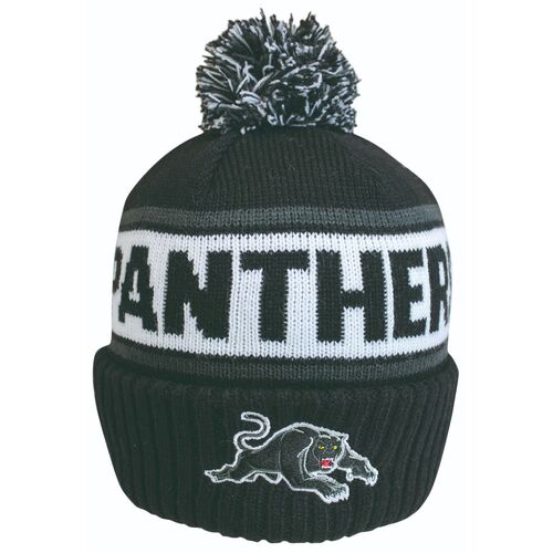Penrith Panthers NRL Embroidered Striker Pom Pom Beanie!