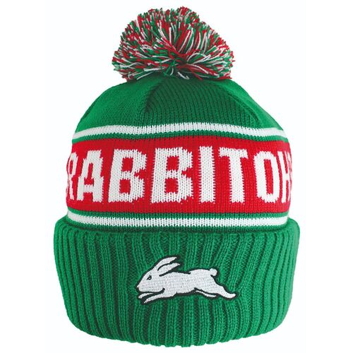 South Sydney Rabbitohs NRL Embroidered Striker Pom Pom Beanie!