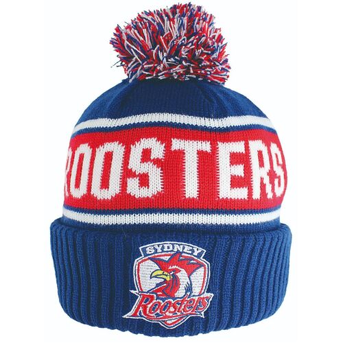 Sydney Roosters NRL Embroidered Striker Pom Pom Beanie!