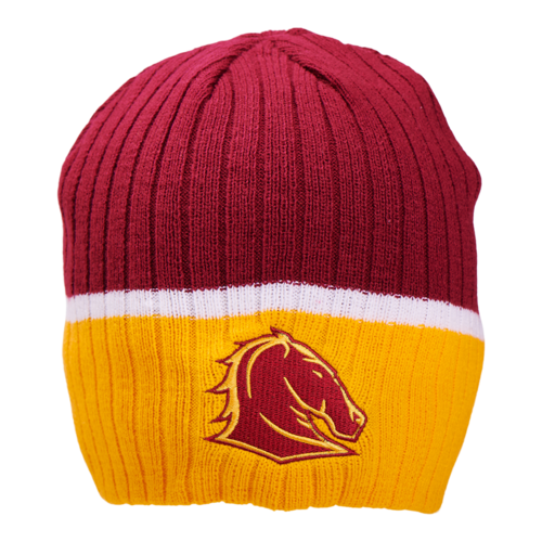 Brisbane Broncos NRL Burley Sekem Boundary Rib Beanie! BNWT's!