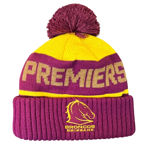 Brisbane Broncos NRL 2025 Premiers Beanie! In Stock!