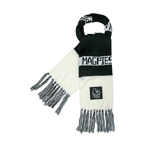 Collingwood Magpies AFL Traditional Bar Scarf with Tassles! BNWT's!