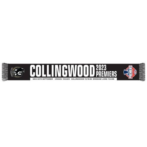 Collingwood Magpies AFL Premiers 2023 Bar Scarf! 