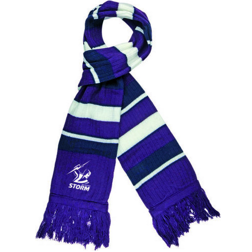 Melbourne Storm NRL Rib Knit Oxford Scarf with Tassles! BNWT's! NEW LOGO