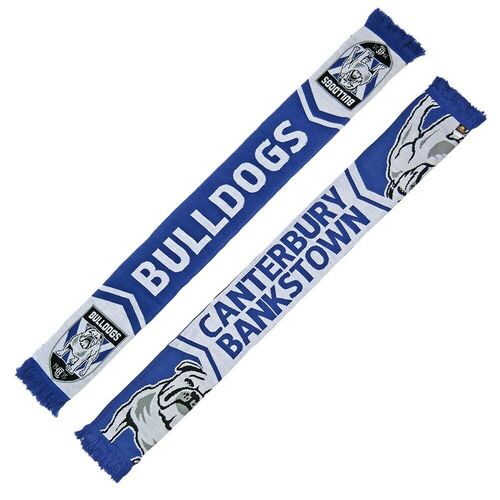 Canterbury Bankstown Bulldogs NRL Cleave Reversible Jacquard Scarf!