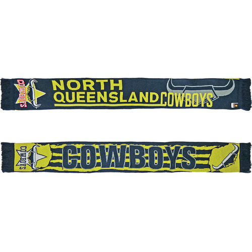North Queensland Cowboys NRL Alliance Jacquard Scarf with Tassles/Fringe!