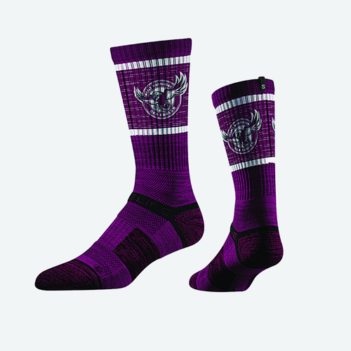 Manly Sea Eagles NRL Strideline Premium Crew Socks Adults Size 8-13!