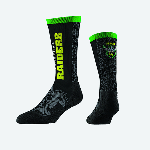 Canberra Raiders NRL Strideline  Wordmark Socks Adults Size 8-13!
