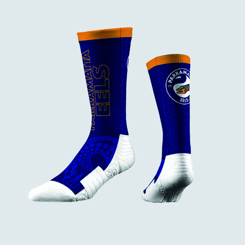 Parramatta Eels NRL Strideline Wordmark Socks Adults Size 8-13!