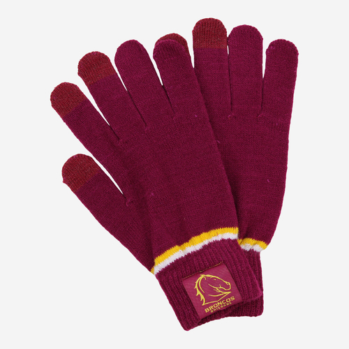 Brisbane Broncos NRL Burley Sekem Touchscreen Gloves!