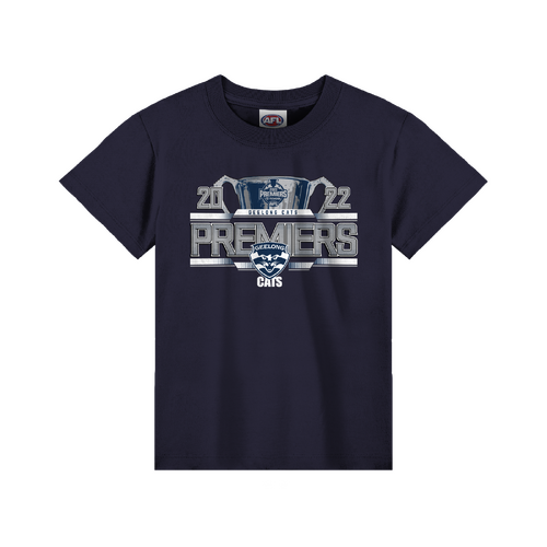 Geelong Cats AFL 2022 Playcorp Premiers T Shirt Toddlers Sizes 2-6! P2