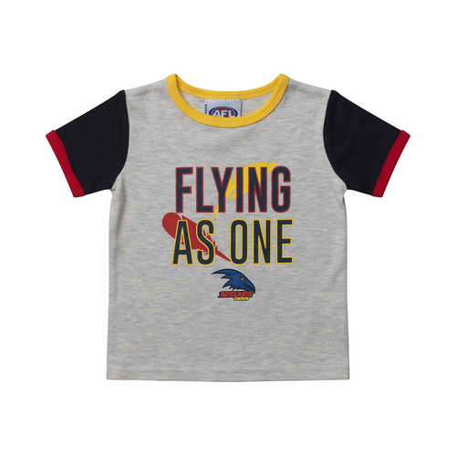 Official AFL Adelaide Crows Baby Infant Toddlers Ringer Tee T Shirt Sizes 000-1