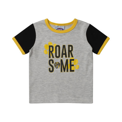 Official AFL Richmond Tigers Baby Infant Toddlers Ringer Tee T Shirt Sizes 000-1