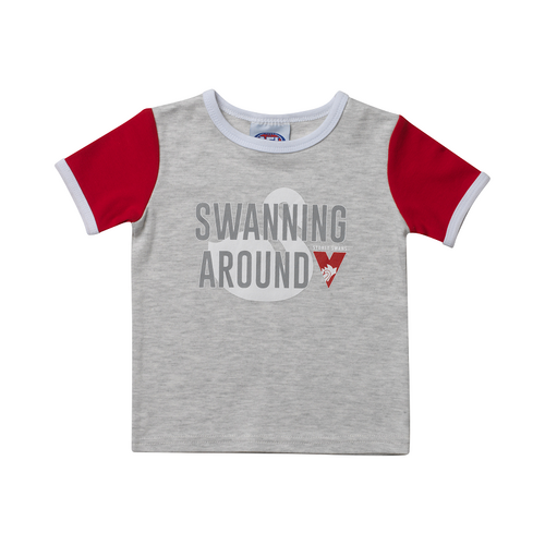 Official AFL Sydney Swans Baby Infant Toddlers Ringer Tee T Shirt Sizes 000-1