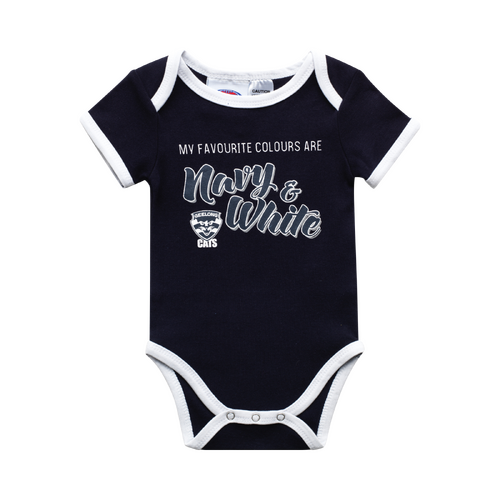 Official AFL Geelong Cats Baby Infants Bodysuit Romper Sizes 000-1 