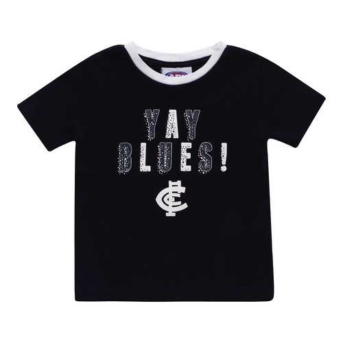 AFL Carlton Blues Baby Infant Baby Yay Tee T Shirt 2020 Sizes 000-1