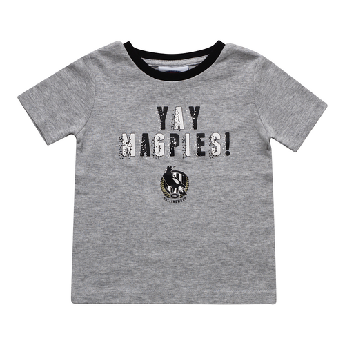 AFL Collingwood Magpies Baby Infant Baby Yay Tee T Shirt 2020 Sizes 000-1