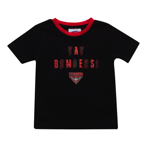 AFL Essendon Bombers Baby Infant Baby Yay Tee T Shirt W20 Sizes 000-1