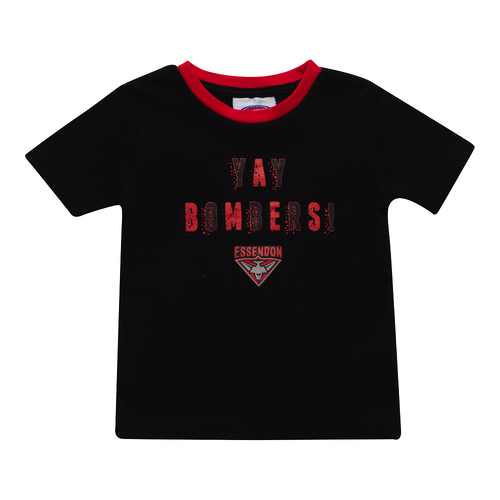 AFL Essendon Bombers Baby Infant Baby Yay Tee T Shirt 2020 Sizes 000-1