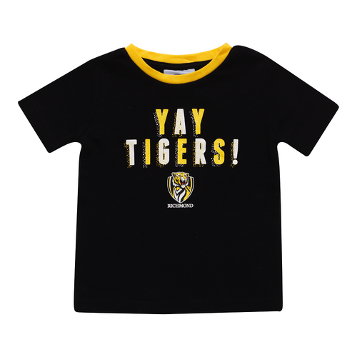 AFL Richmond Tigers Baby Infant Baby Yay Tee T Shirt W20 Sizes 000-1