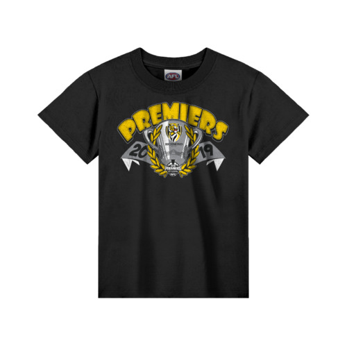 Richmond Tigers 2019 AFL Premiers Toddlers Youth Kids T Shirt Sizes 2-6! T9
