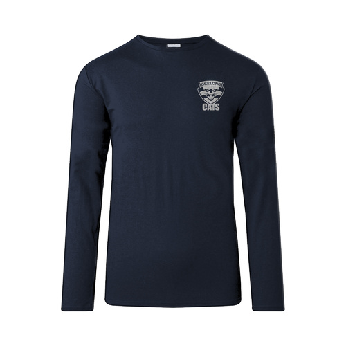 Geelong Cats AFL Big Logo Long Sleeve Shirt Sizes S-3XL! BNWT's! W20