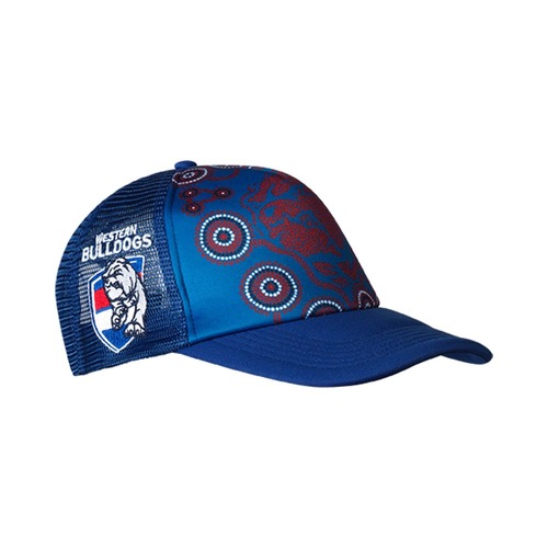 Western Bulldogs AFL 2022 PlayCorp Indigenous Trucker Cap Hat! W22