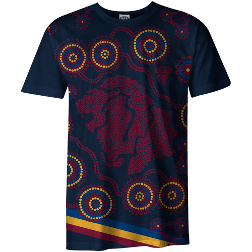Brisbane Lions AFL 2022 Playcorp Indigenous Tee T Shirt Sizes S-2XL! W22