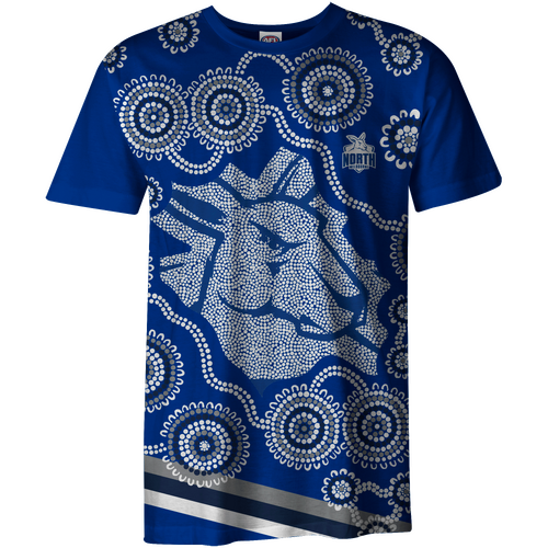 North Melbourne Kangaroos AFL 2022 Playcorp Indigenous Tee T Shirt Sizes S-2XL! W22