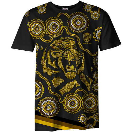 Richmond Tigers AFL 2022 Playcorp Indigenous Tee T Shirt Sizes S-2XL! W22