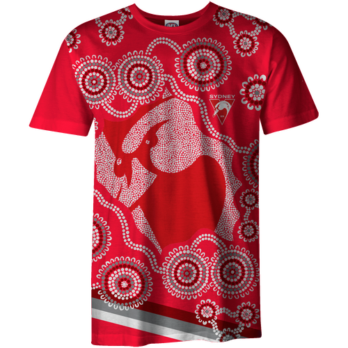 Sydney Swans AFL 2022 Playcorp Indigenous Tee T Shirt Sizes S-5XL! W22