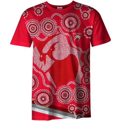 Sydney Swans AFL 2022 Playcorp Indigenous Tee T Shirt Sizes S-2XL! W22
