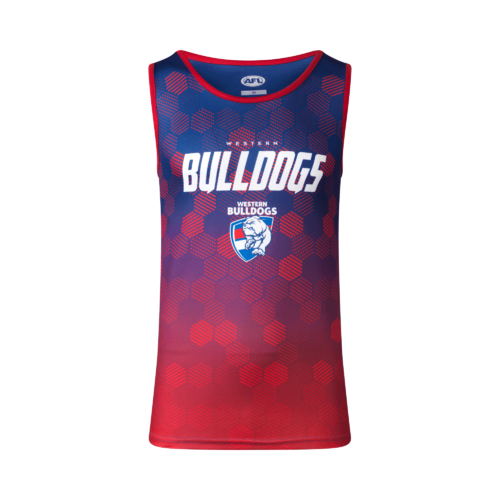 Western Bulldogs AFL 2022 PlayCorp Premium Training Singlet Sizes S-3XL! S22