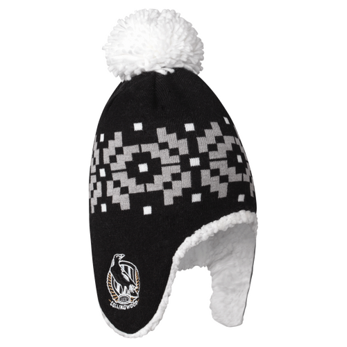 Collingwood Magpies AFL 2022 PlayCorp Sherpa Fleece Beanie! W22