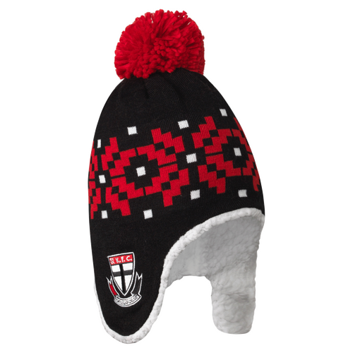 St Kilda Saints AFL 2022 PlayCorp Sherpa Fleece Beanie! W22