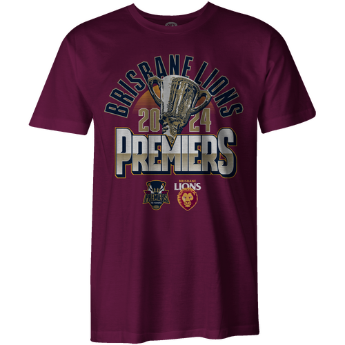 Brisbane Lions 2024 AFL Premiers Trophy Shirt Sizes S-3XL! In Stock!